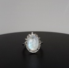 Rainbow Moonstone Ring 925 Sterling Silver Je...