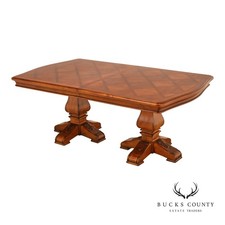 Ethan Allen Tuscany Verona Double Pedestal Extendable Dining Table