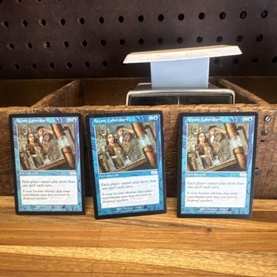 Wizards of the Coast MTG Revised Edition Arcane Laboratory x3 Blue