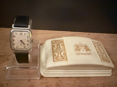 Vintage Hamilton Raymon 747 17J Stainless Steel + Original Boxes Art Deco Watch