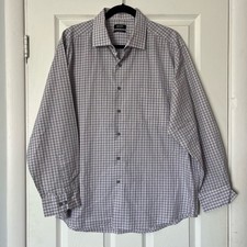 Alfani Regular Fit Performance Plaid Button-Down Shirt - Size XL 17 1/2, 34/35 