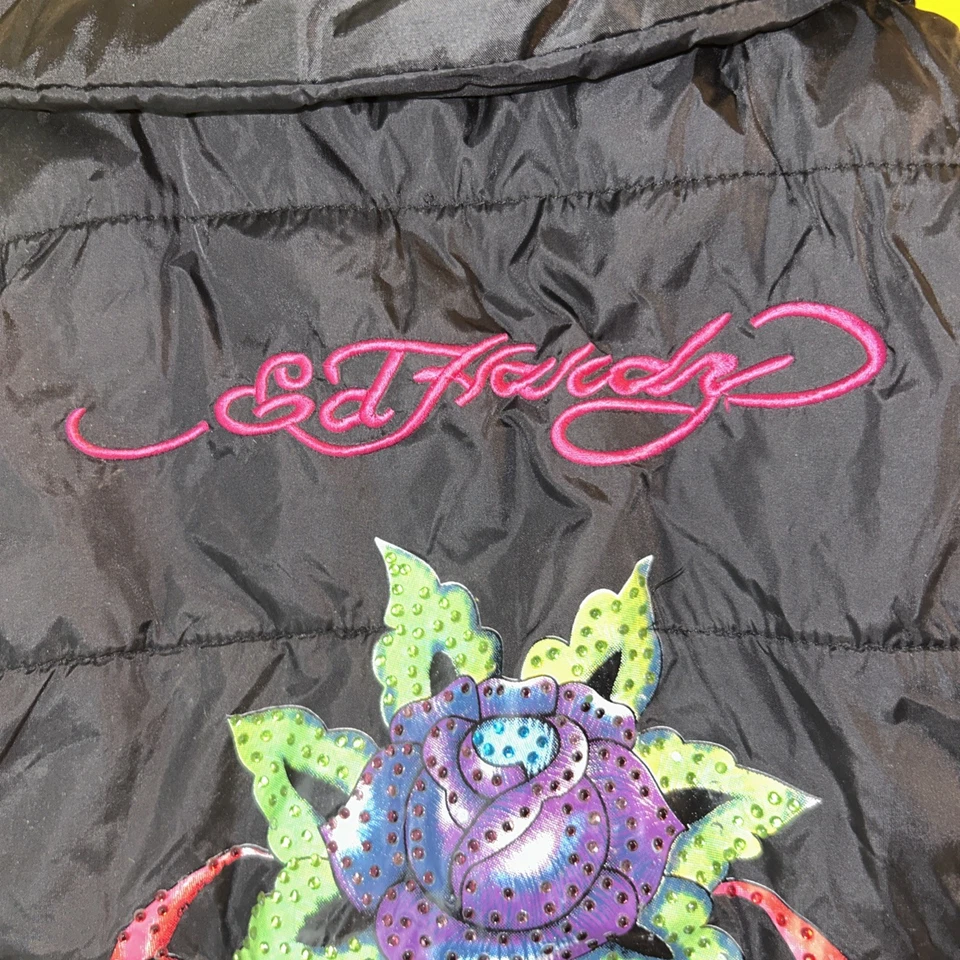 Chaleco con Capucha Vintage Y2K Ed Hardy Eternal Love Jóvenes Niñas 10 Mediano Envejecido Foto 3 de 4