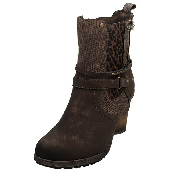Mustang Damen Stiefeletten High Heel Mocca Seitenzip Ankle Boots - 39 Eu-image