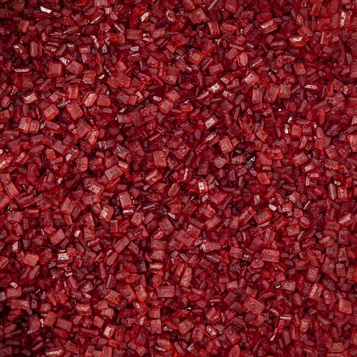 Red Glimmer Sugar Sprinkles - 35G of Edible Red Crystal Cake Toppers or Cupcake