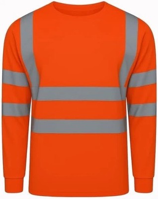 Hi Vis Langarm T-Shirt Warnschutz Sicherheit Arbeitskleidung EN ISO 20471 Oberteil PSA