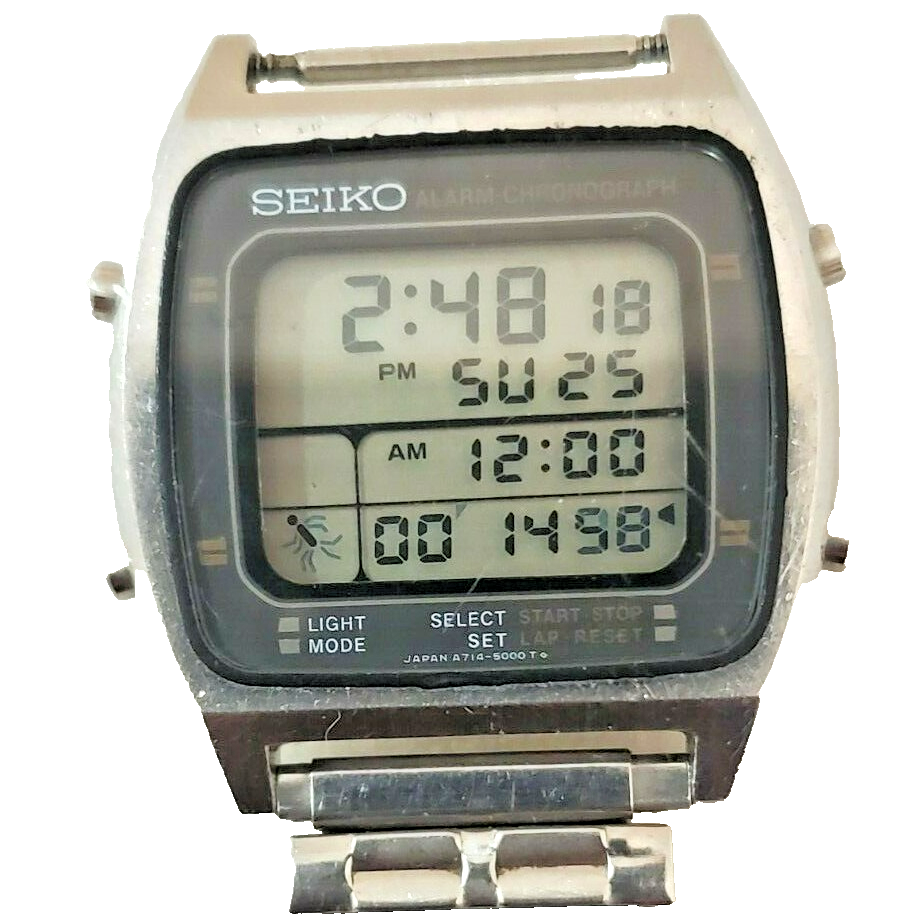 【新品電池/稼働】セイコー ランニングマン A714 クロノグラフ メンズ腕時計 SEIKO DIGITAL RUNNING MAN A714-5009 LCD CHRONOGRAPH WATCH. Runs