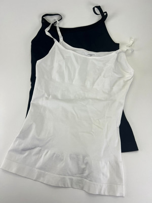 UNDEROUTFIT Cami Tank Tummy Control 3XL #680 Compression BLACK & WHITE Lot