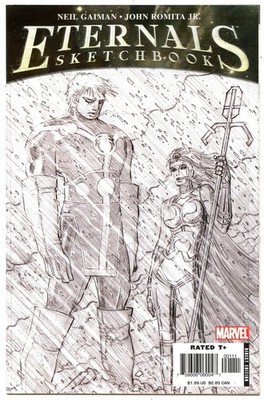 Eternals #1 Sketchbook Marvel 2006 Neil Gaiman John Romita Jr - GB3070-LB30