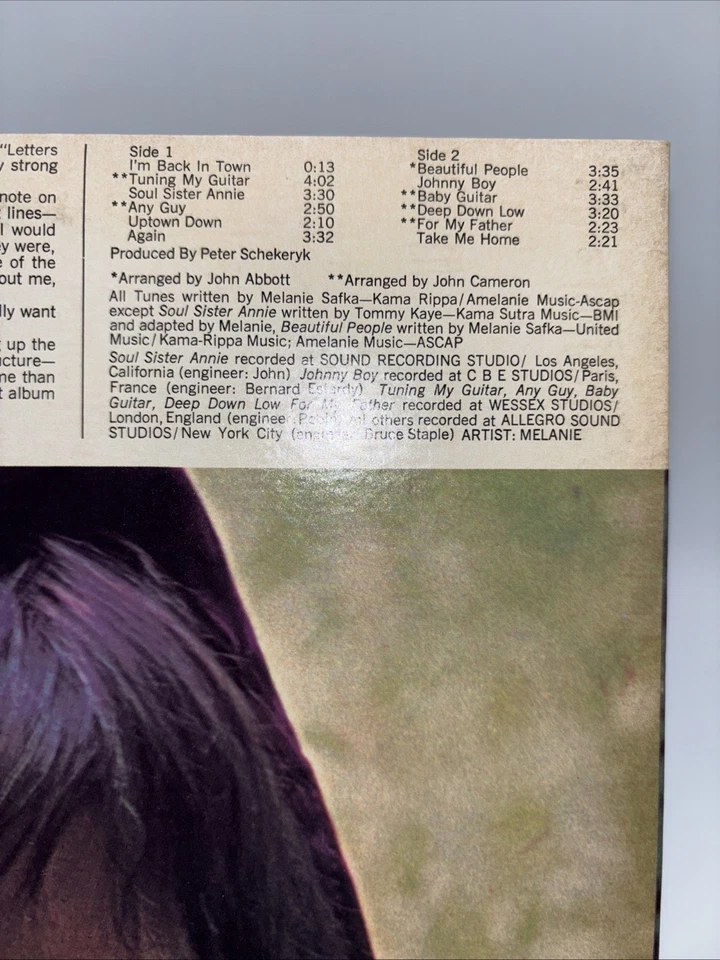 MELANIE-SELF TITLED Lp Vinyl Record USA 1969 NM/VG+ USA - Image 4 of 4