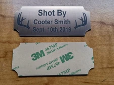 Custom Engraved Brushed Bronze Tone Deer Hunting Plaque 1st Buck Tag Plate Sign