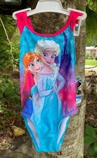 NWT DISNEY TODDLER GIRLS SWIM SUIT FROZEN ANNA  ELSA UPF 50 sz.18 mos