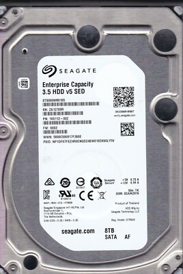 ST8000NM0105  p/n: 1VS112-002  f/w: SS02 s/n: ZA1 2016 8TB TK SATA 3.5''  2703
