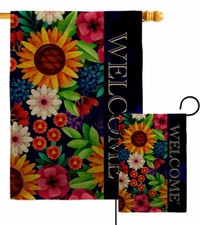 Flower Blooming Welcome Burlap Garden Flag Sweet Life Home Decorative Banner