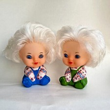 Vintage Soviet Rubber Toys Collectibles Figurines Girl Girlie Baby Set of 2