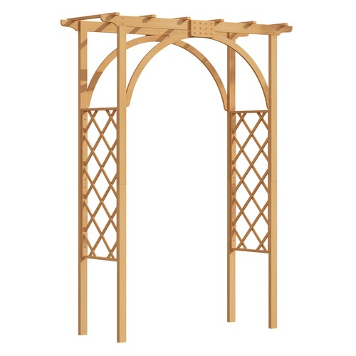 7ft Wood Garden Arch Garden Arbor for Climbing Plant Rose Indoor Outdoor Wedding - Picture 7 of 13