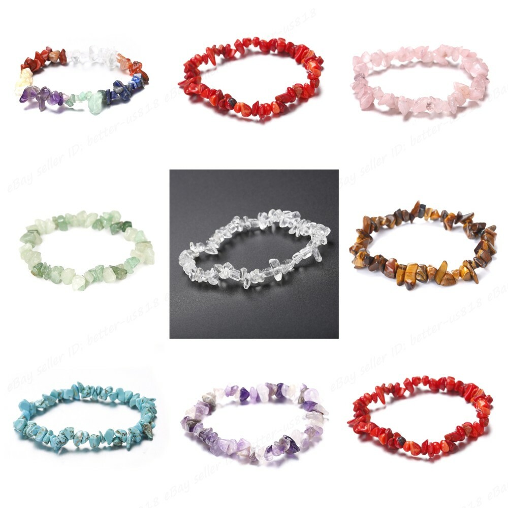 Natural Gem 5-8mm Chip Bead Elastic Chakra Healing Bracelet Repair Kit