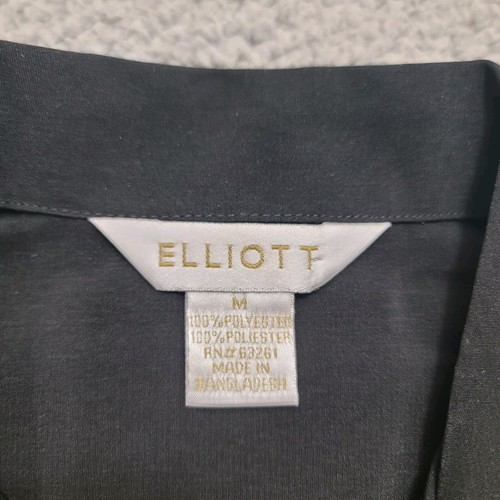 Elliott Camp Shirt Men's Medium Black Short Sleeve Button Up Casual - Picture 15 of 17