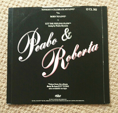 PEABO BRYSON & ROBERTA FLACK - TONIGHT I CELEBRATE MY LOVE 12'', 12CL 302 GD/VG
