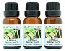 3 Arabian Sandalwood 1/2oz Premium Grade Scented Fragrance Oil Crazy Candles
