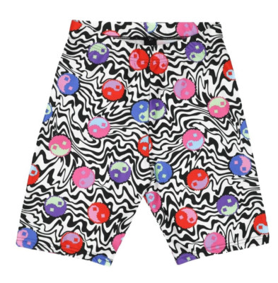Trippy Yin Yang Biker Shorts Size Small 80s Colorful Shorts Summer Biker Shorts