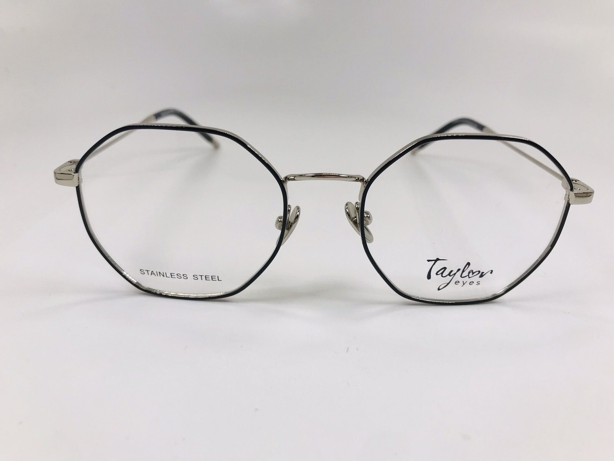 NEW Taylor Eyes Black & Silver Hexagon MAREN Eyeglasses 51  display picture 2