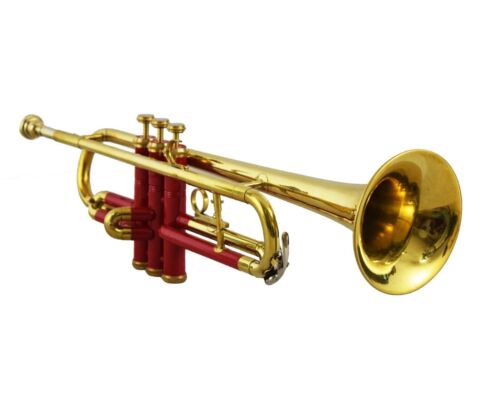Trompete, Messing, rote Farbe, B-Tonhöhe, beste Qualität, mit... - Bild 1 von 4