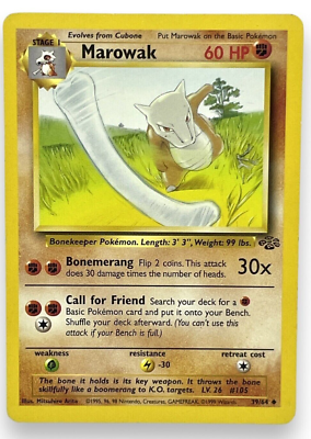 Marowak Vintage 1999 Pokemon Jungle TCG Card 39/64 | eBay