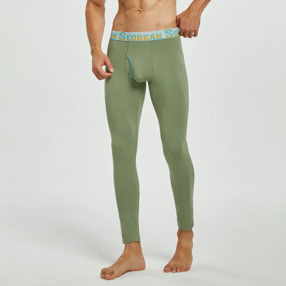 2023 NEW SEOBEAN MENS CLASSIC SOLID COTTON LONG JOHN UNDERWEAR