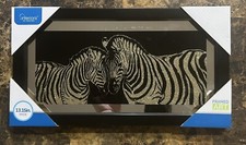 Two Zebra Art Wall Decor 13.15 In X 7.24 New Framed Art