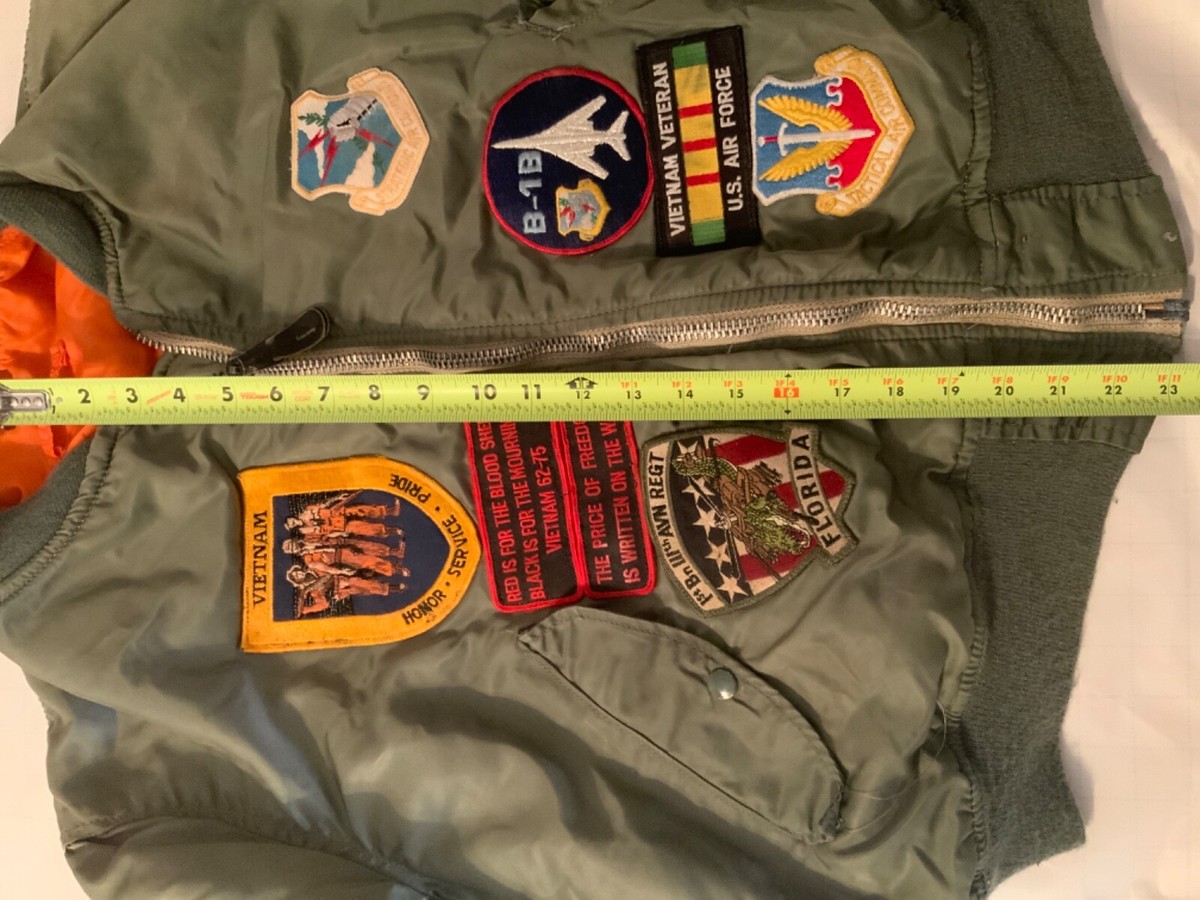 VINTAGE 1960'S MA-1 USAF Flight Bomber Jacket Size Small 60s
