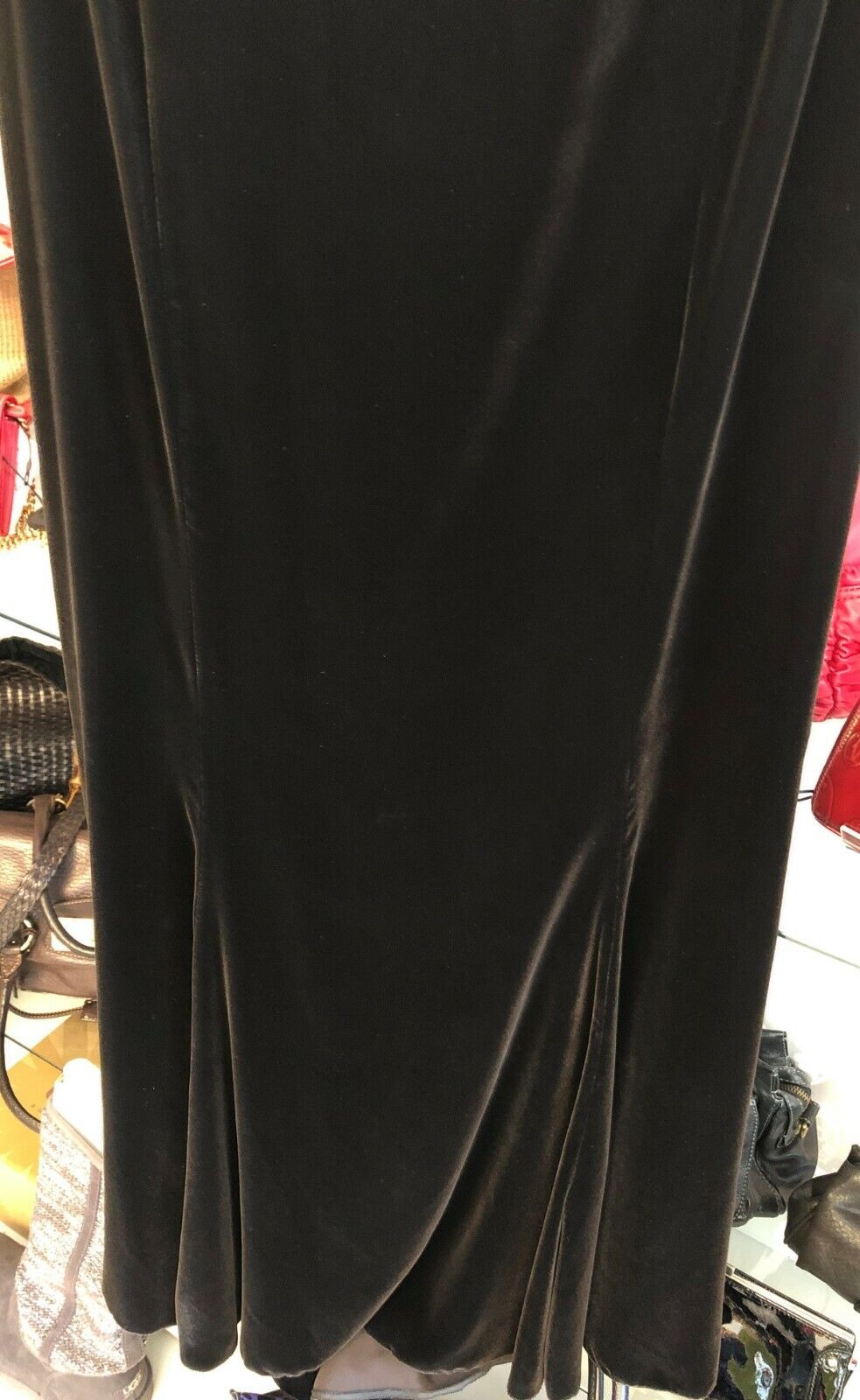 VALENTINO Long Black Velvet Pencil Skirt w/Flared… - image 4