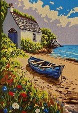 Needlepoint tapestry painted canvas 14.891 Landscape  18"x24" GobelinL