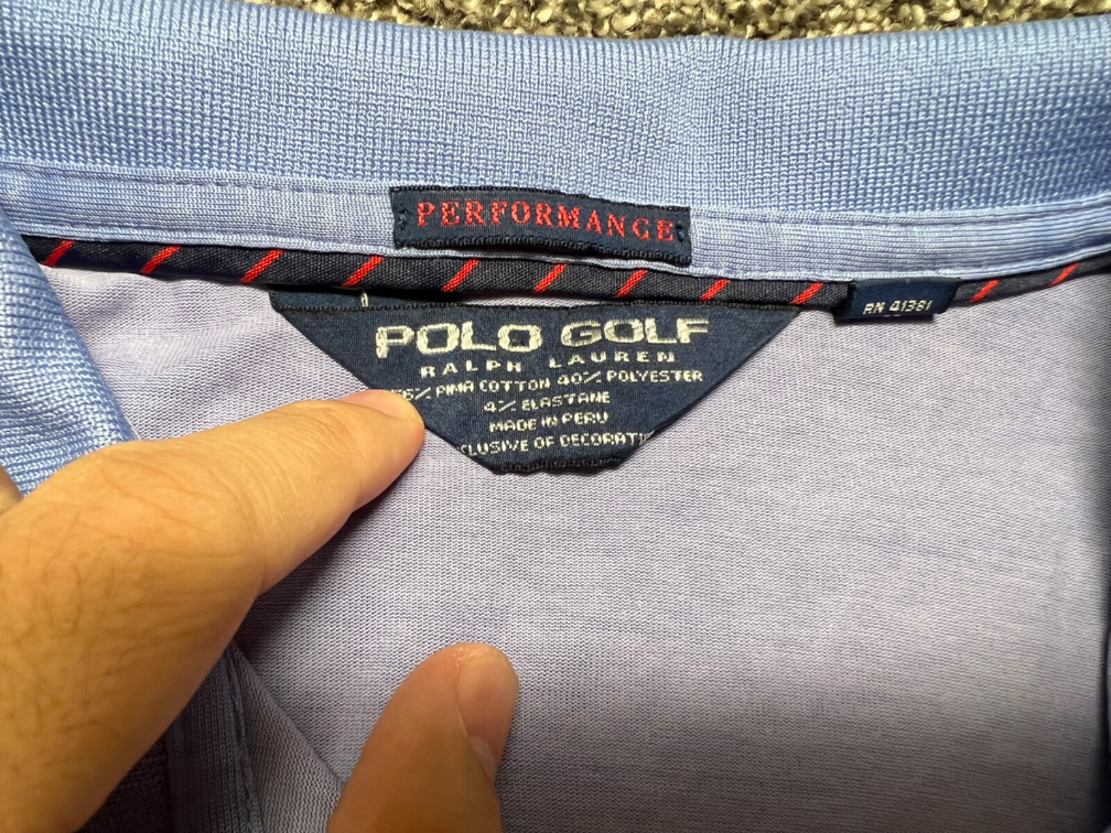 Polo Golf Ralph Lauren Performance Camicia Uomo Blu Medio Pima Misto Cotone Pony