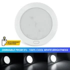 12V 5" LED Ceiling Light for RV Camper Dimmable Cool White Interior Panel Lamp