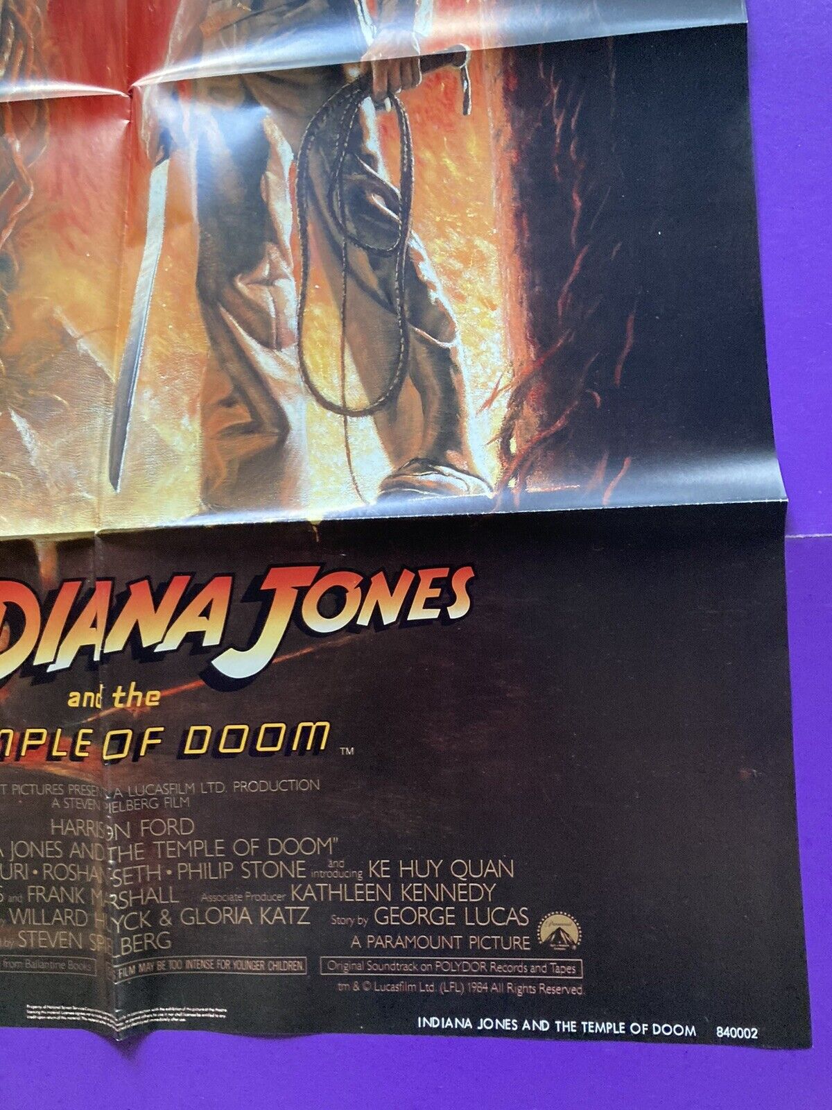 Indiana Jones and the Temple of Doom Movie Poster 1984 1 Sheet