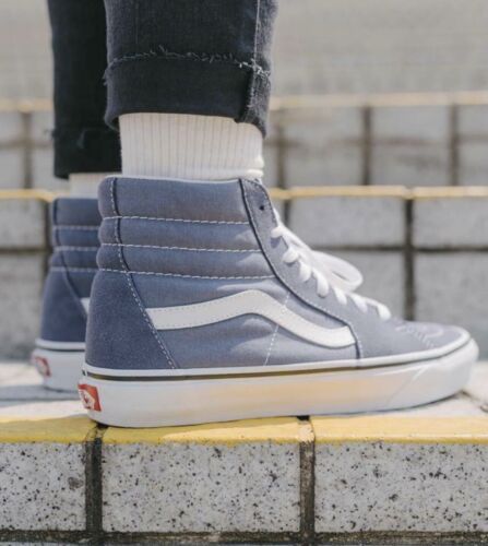 Mainstream Lounge Optimisme Vans SK8 HI Men Grisaille White Canvas High Top Skateboard Shoes Sneaker  Trainer | eBay