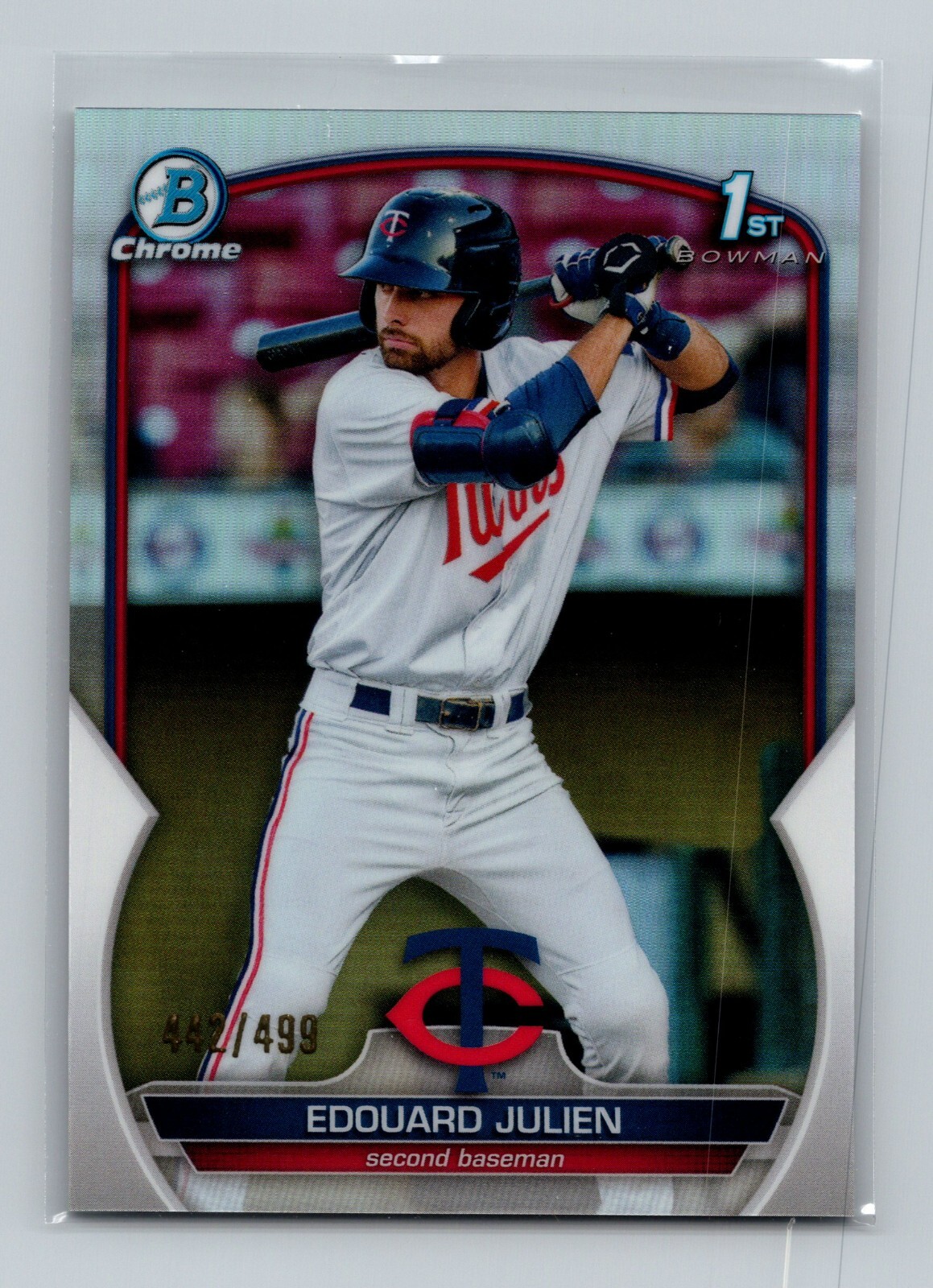 2023 Bowman #BCP-82 Edouard Julien 1st Bowman Chrome Refractor /499 MIN Twins