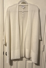 Marla Wynne for Chico's Cloud Ivory Open Kimono Sweater Size S NWT