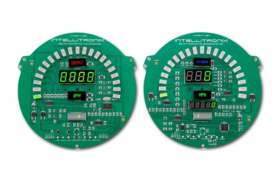 Cuadro de instrumentos medidor de tablero digital LED C3 Corvette 1968-1977 ajuste directo rojo Foto 3 de 4