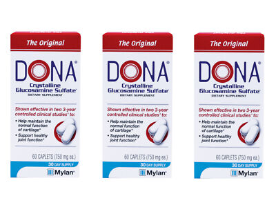 Dona Crystalline Glucosamine Sulfate 750 Mg, 60 Count - Pack of 3