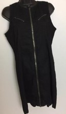 Calvin klein Navy Front Full Zipper Up Sleeveless 💯 Cotton Mini Cute Dress M