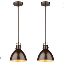 Kitchen Island Lights Pendant Fixture Industrial Hanging Oil Rubbed Bronze 2 Pk