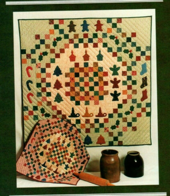 Christmas Cookies Wall Quilt & Mini Pattern Primitive Country Holiday Keepsake