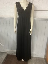 Valentino Black Maxi Sequins & Beaded Lace Dress w/ LA PERLA Bra 34