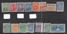 Colombia 1917 Officials Lot of fifteen MOG (5dnp)