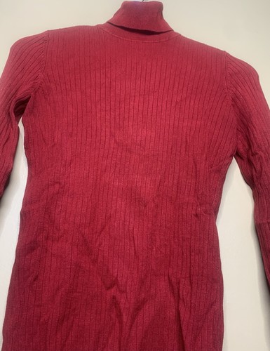 Calvin Klein Women's Size Xsmall Sweater Turtleneck Ribbed Red Long Sleeve - Picture 11 of 22