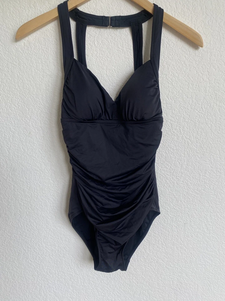 BADGLEY MISCHKA Traje de Baño Bikini UNA Pieza Talla 6 Negro Foto 2 de 4