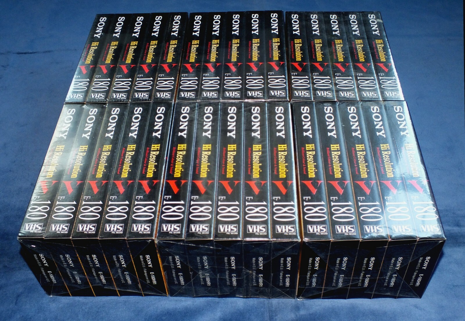 New Factory Sealed Bulk 45 x Sony V E180 3 Hour Blank NiCam PAL VHS