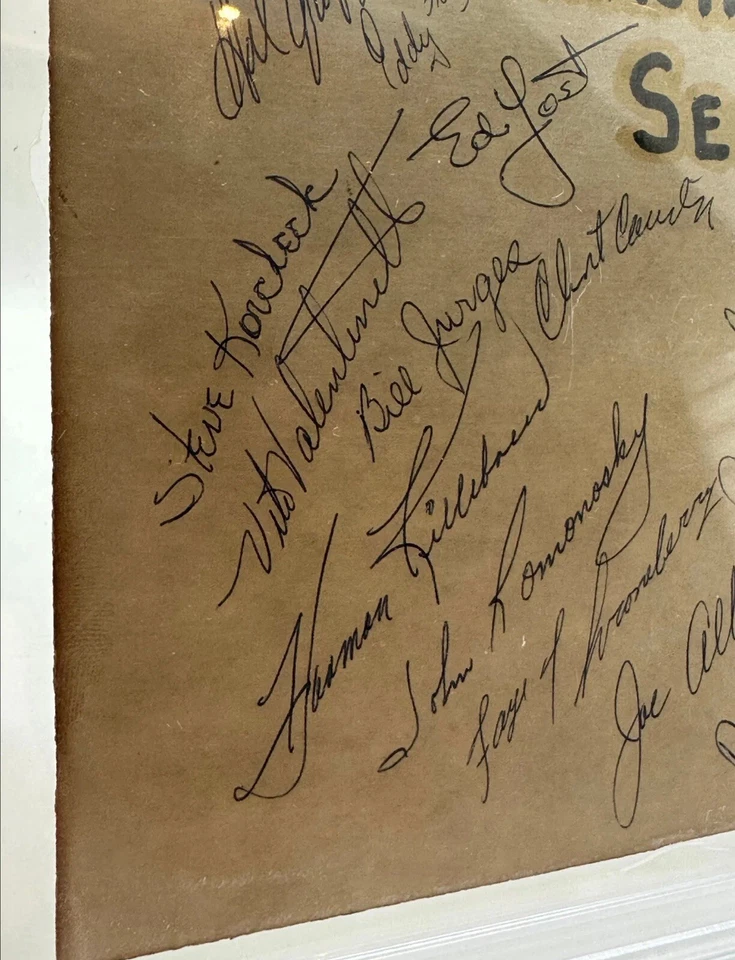 1959 Washington Senators team signed cut slab auto PSA/DNA 8x10 - Image 3 of 3