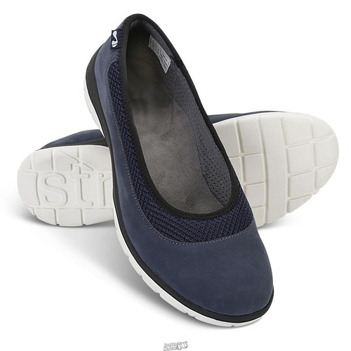 STRIVE Womens Lady's Back Pain Relieving Slip On Flats Hampton Size 10 Blue - Picture 3 of 3